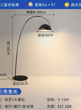奶油风钓鱼灯落地灯客厅沙发旁卧室高级设计感网红法式装饰氛N999