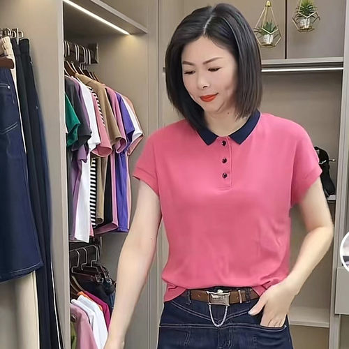 短袖休闲减龄薄款短袖T恤女