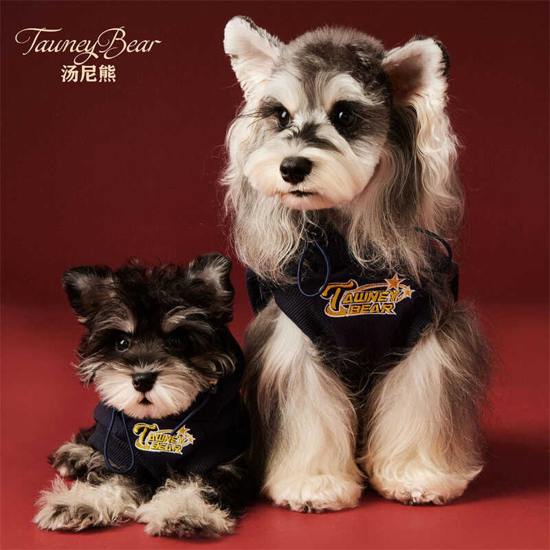 刺绣连帽加绒卫衣汤尼熊小狗猫咪
