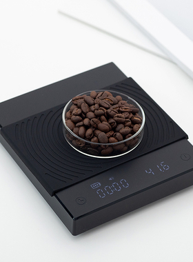泰摩黑镜BASIC+咖啡电子秤 意式手冲咖啡壶秤 家用咖啡豆称重计时