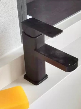 家用水龙头洗脸盆台盆面盆洗手盆黑色单孔冷热水卫生间洗脸池龙头