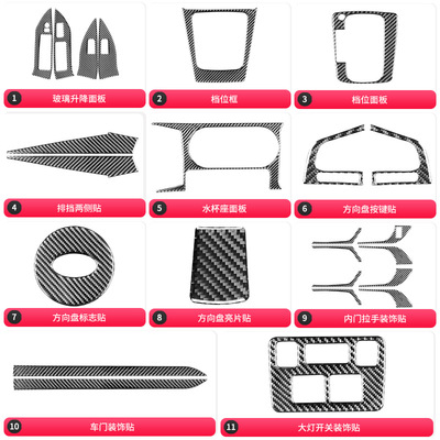适用于斯巴鲁13-19款森林人内饰碳纤维中控风口水杯架框装饰改装