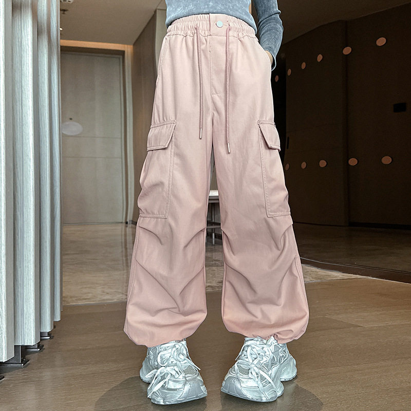 女童休闲裤2025新款秋季工装裤春秋中大童休闲裤百搭韩版口袋长裤,童装/婴儿装/亲子装,裤子,淘宝优惠券,粉丝福利购,淘宝优惠卷