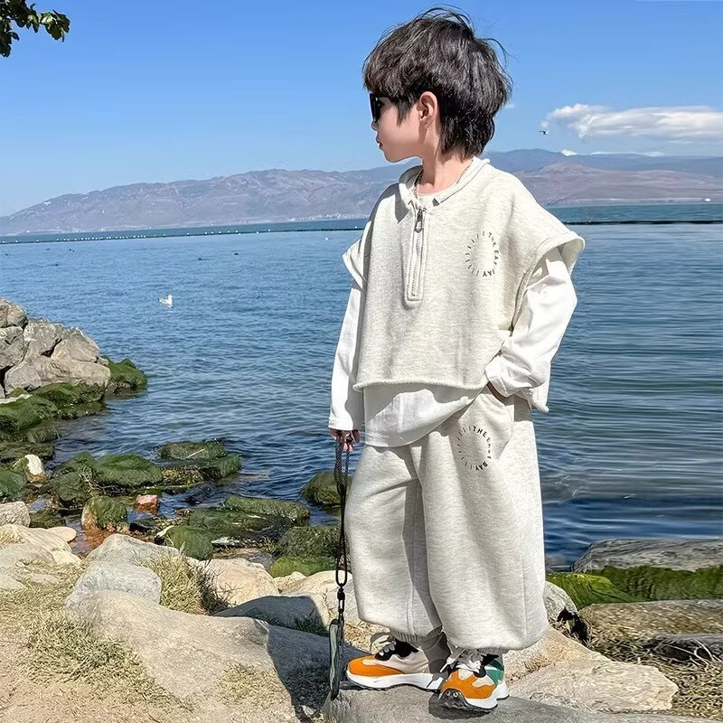 男童套装2024春秋新款儿童秋季洋气卫衣两件套男孩春秋款潮酷