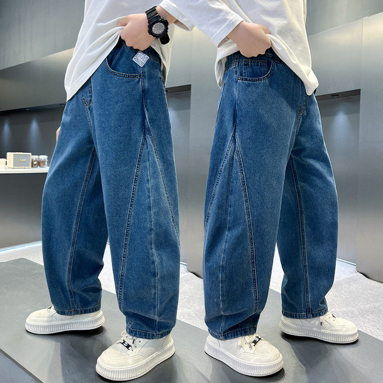 男童裤子春秋款儿童牛仔裤2025新款中大童洋气春装拼接休闲长裤潮,童装/婴儿装/亲子装,儿童牛仔裤,淘宝优惠券,粉丝福利购,淘宝优惠卷