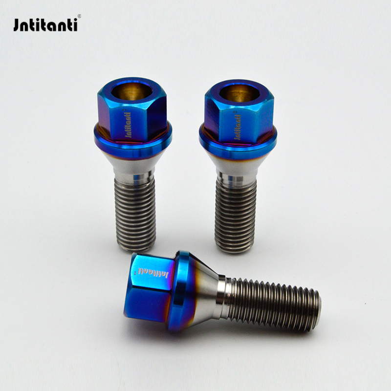 Jntitanti 汽车改装钛合金轮胎轮毂螺丝螺栓适用于大众奥迪车系