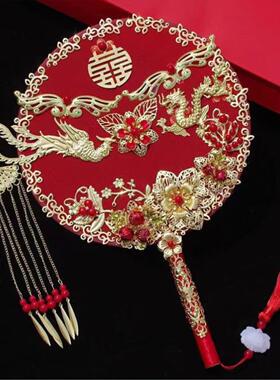 中式婚礼新娘出嫁古风团扇成品