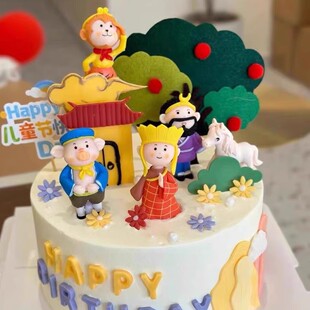 经典 饰西天取经孙悟空师徒白云山峰硅胶模具烘焙插件 西游记蛋糕装