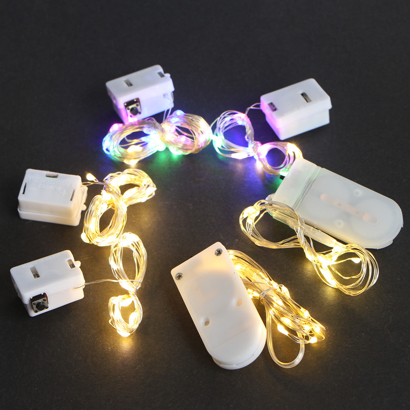 烘焙蛋糕装饰灯带LED一米暖白铜线灯2米纽扣电池彩色灯串生日用品