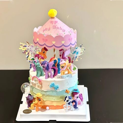 旋转木马独角兽亚克力蛋糕插件