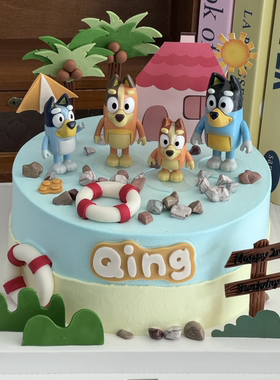 布鲁衣小狗生日蛋糕装饰公仔