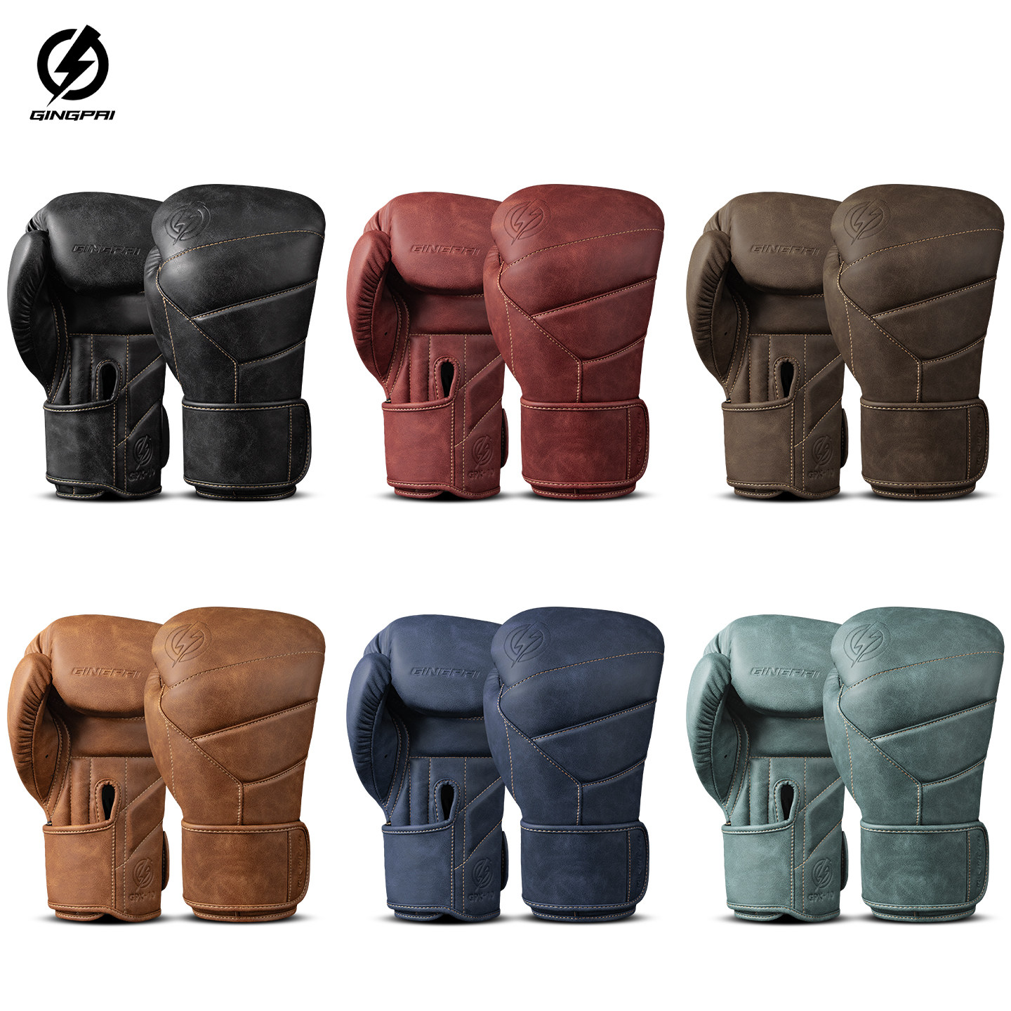 专业拳击手套散打搏击成人男女复古超纤皮训练实战拳套打沙袋格斗