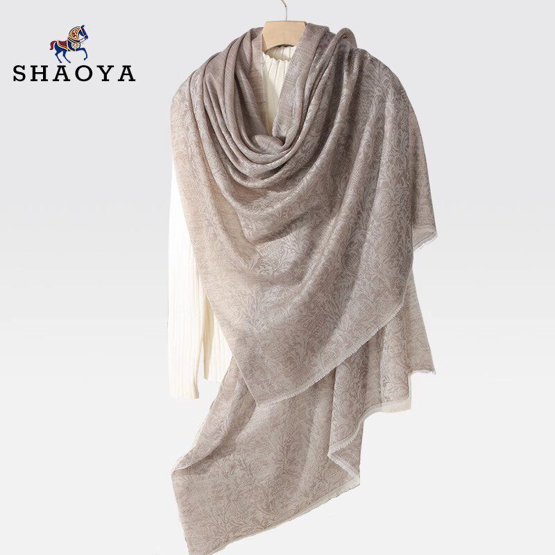 山羊绒披肩丝巾女春秋薄款
