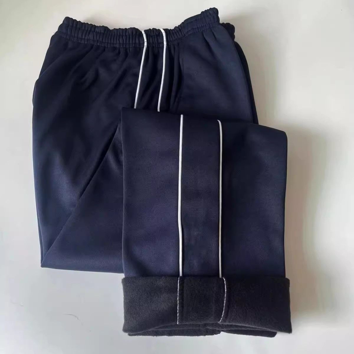 冬季加绒加厚两条杠裤高中男女学生校裤两道细白条松版藏青色校裤,运动服/休闲服装,运动长裤,淘宝优惠券,粉丝福利购,淘宝优惠卷