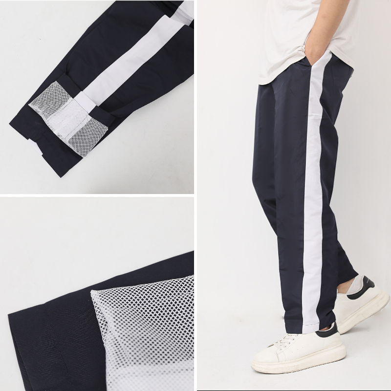 校服裤子高中生藏蓝一道杠直筒