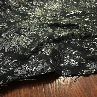 法国高档春秋提花织锦缎时装面料 立体凹凸挺括有型进口礼服布料