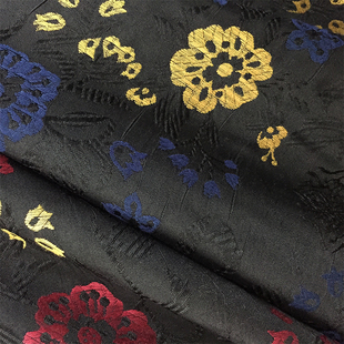 意大利高档时装织花面料立体提花色织织锦缎风衣连衣裙服装布料