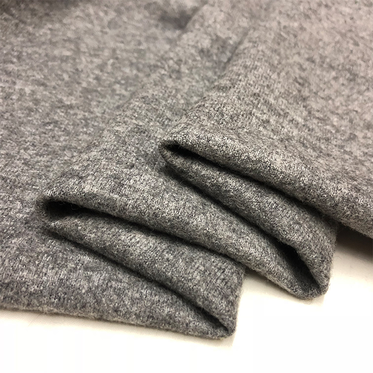 意产灰色弹力针织纯羊毛羊绒秋冬时装DIY布料进口毛衣套服装面料