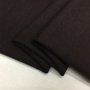 意产重磅深咖色弹力针织羊毛羊绒秋冬时装DIY布料进口厚服装面料