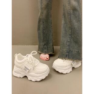 秋冬运动休闲鞋 欧货爆款 女小个子2025新款 超火松糕厚底老爹鞋