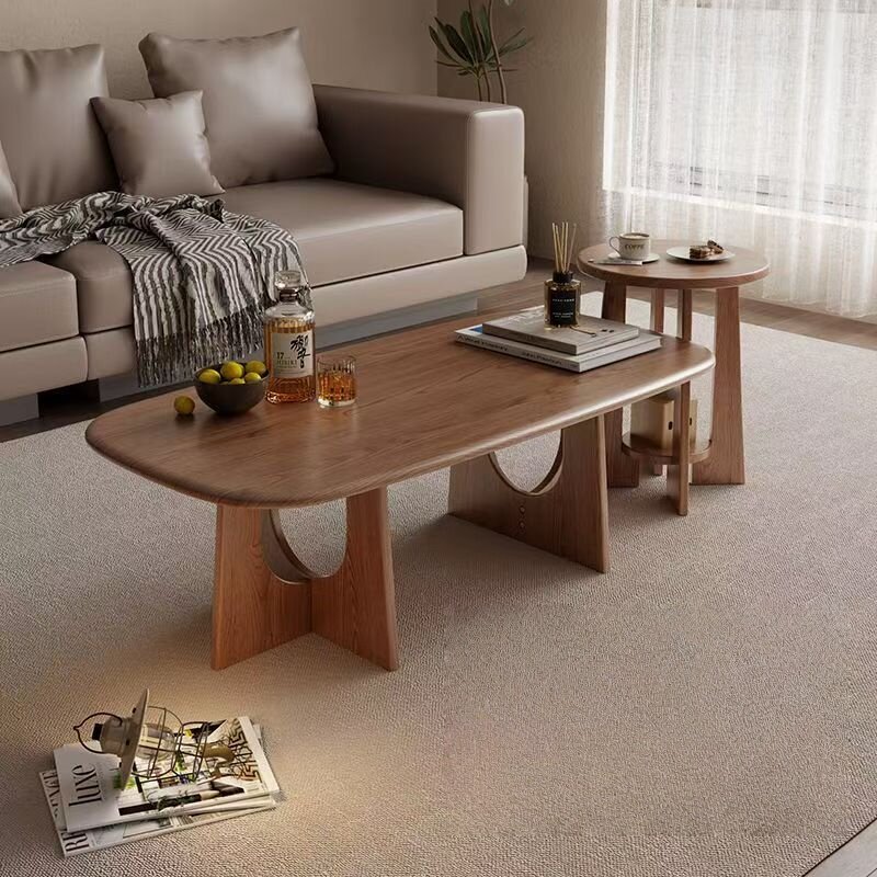 复古实木小户型客厅家用时尚日式茶桌小型出租屋简约现代阳台茶几