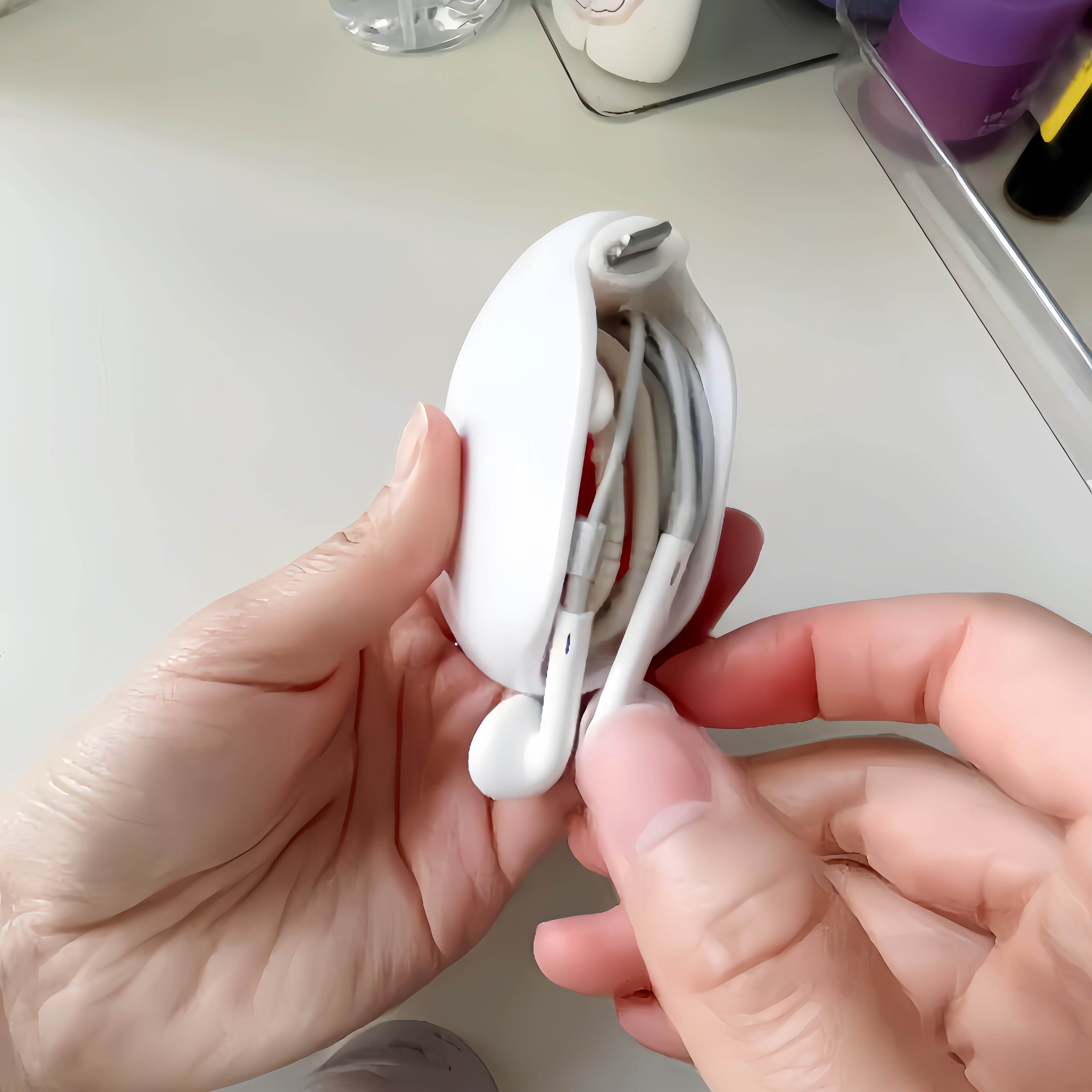 自动耳机收线器有线耳机收纳包保护套多功能数据线收纳盒绕线器