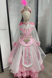 快乐阳光女童新疆哈萨克族演出服儿童民族小胡杨塔木撒拉花儿高端