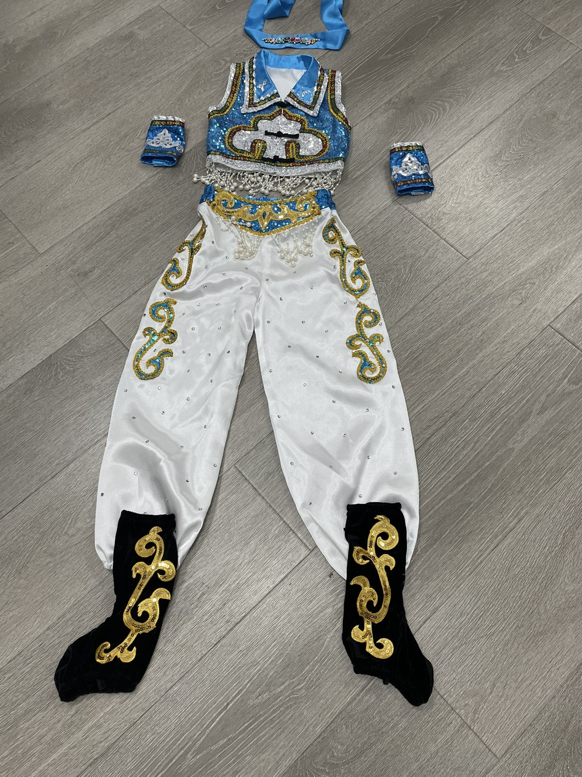 女童独舞蒙古舞天蓝蓝演出服第八届桃李杯民族风中国少儿舞蹈服装