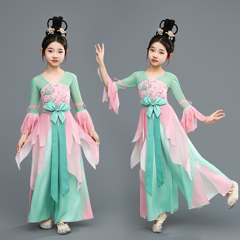 江南可采莲渐变纱衣古典演出服