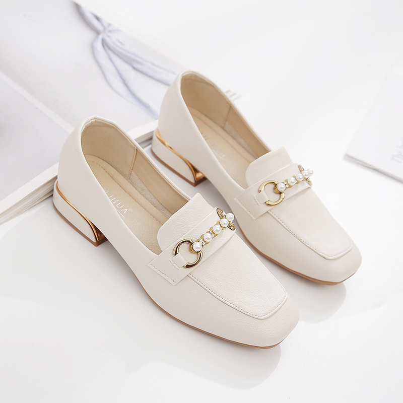 乐福鞋女软底低跟小皮鞋粗跟单鞋