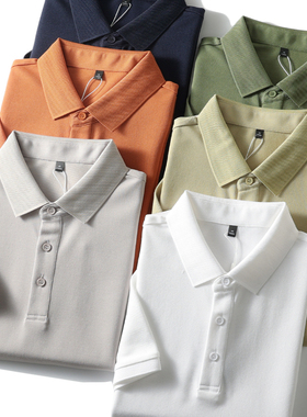 撤柜男装夏季新品亚麻桑蚕丝混纺抗菌凉感舒适透气翻领短袖POLL衫