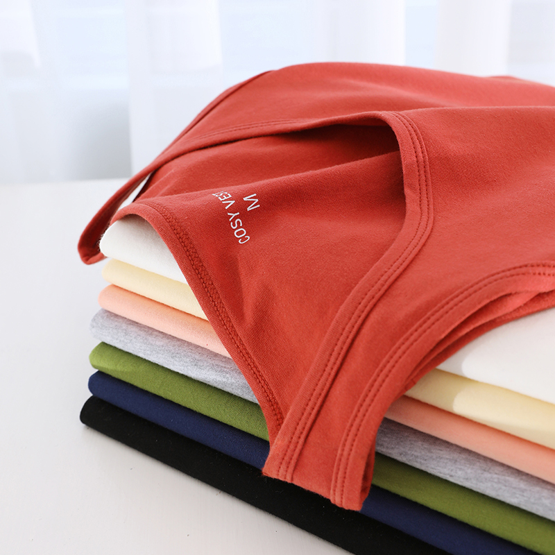 艾米恋纯棉吊带背心女夏季黑色工字内搭无袖T恤上衣内穿打底背心