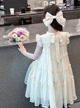 女童夏装连衣裙2026新款洋气女大童背心裙夏季薄款儿童雪纺公主裙
