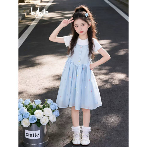 女童连衣裙夏装2026新款儿童裙子女大童夏季薄款巨好看短袖夏裙夏