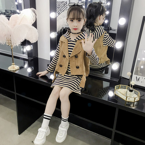 女童连衣裙两件套中大童