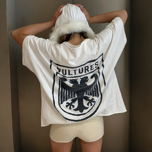 【限定】YEEZY侃爷kanye同款Vultures1海口试听会周边秃鹫短袖T恤