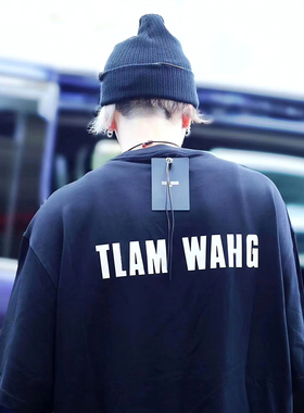 TEAMWANG王嘉尔同款初代LOGO重磅夏季纯棉t恤潮牌宽松圆领短袖