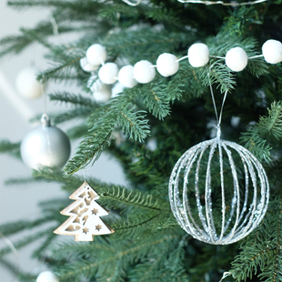 饰品 DESIGN设计师10CM金色银色金丝球圣诞球挂件铁线圣诞装