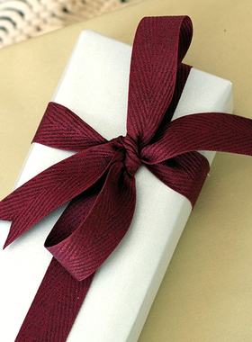 BG韩国树理纹酒红色灰色亮光亚光质感男神女神新年节日礼物织带