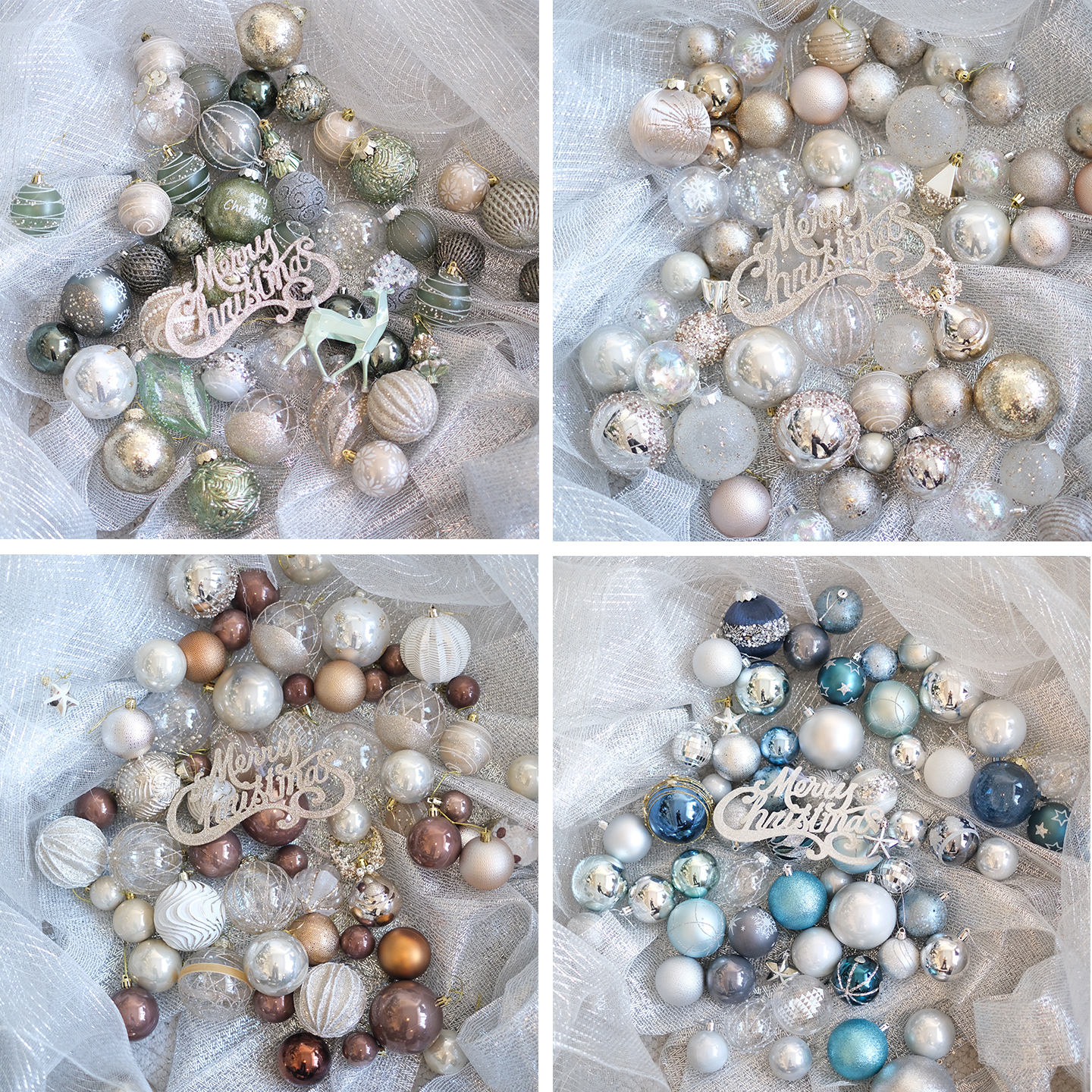 BG混合球50个装蓝色银色玫瑰金色香槟色摩卡色圣诞装饰挂件圣诞树