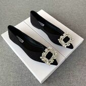 子低跟鞋 2024年春秋款 水钻方扣百搭浅口单鞋 小香风鞋 聚会约会女鞋