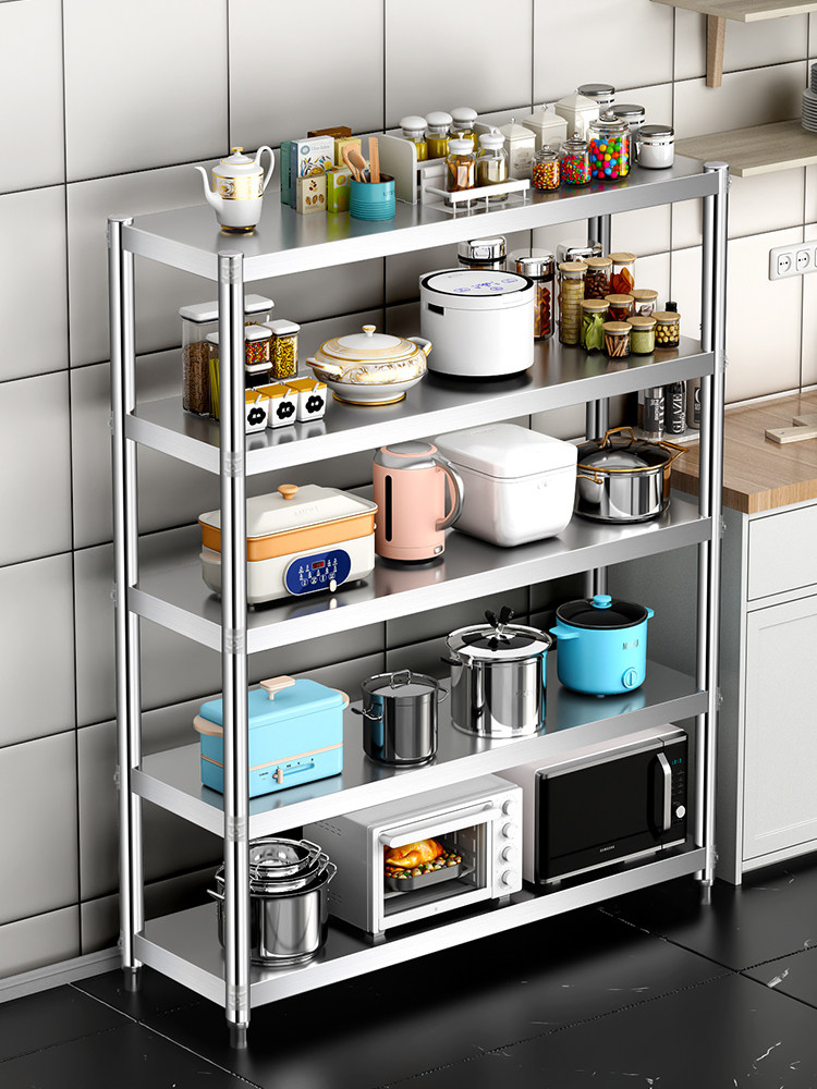 五层不锈钢厨房置物架落地多层架子储物收纳货物家用货架仓库仓储