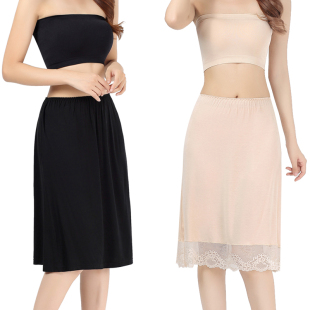 2024新款 春夏内搭防透打底裙防走光半身裙蕾丝边安全裙莫代尔衬裙