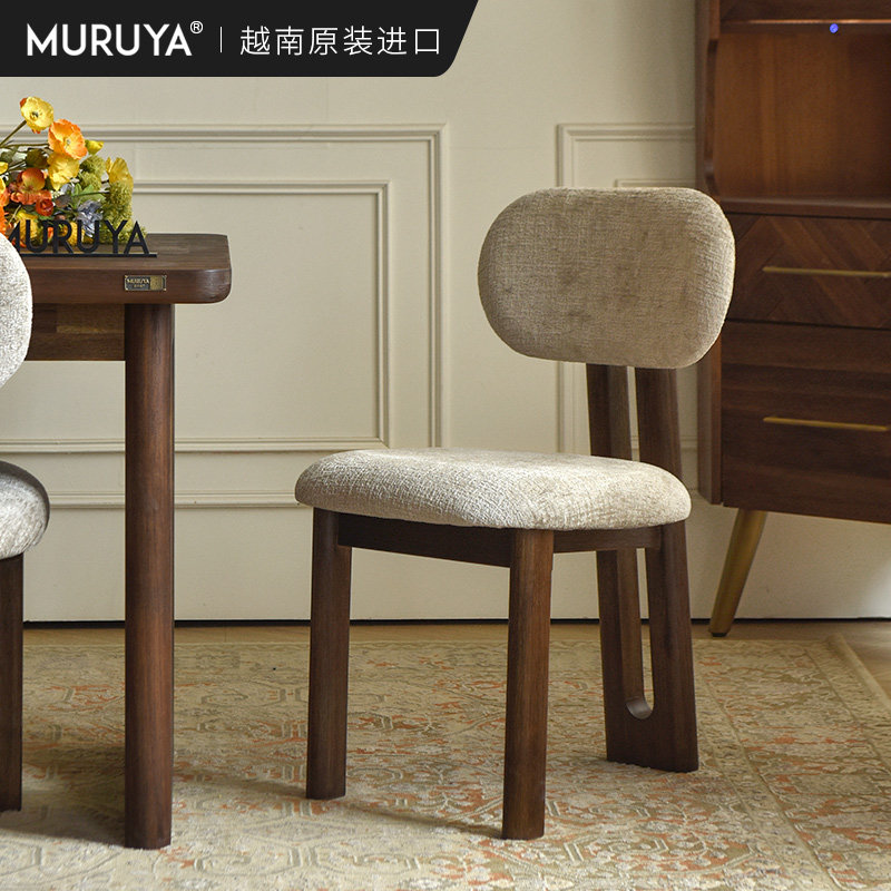原装进口实木餐椅软包复古书桌椅梳妆椅家用中古客厅休闲布艺椅子,住宅家具,餐椅,淘宝优惠券,粉丝福利购,淘宝优惠卷