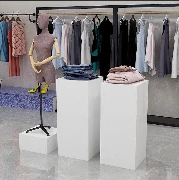 模特展示台地台长方形定制落地方形木质烤漆底座服装店橱窗流水台