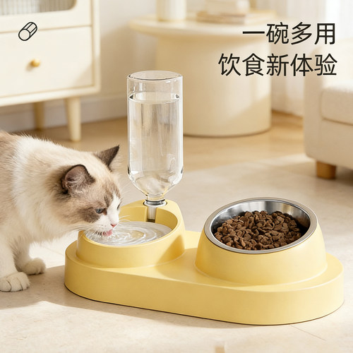 猫碗自动饮水盆食宠物狗狗陶瓷