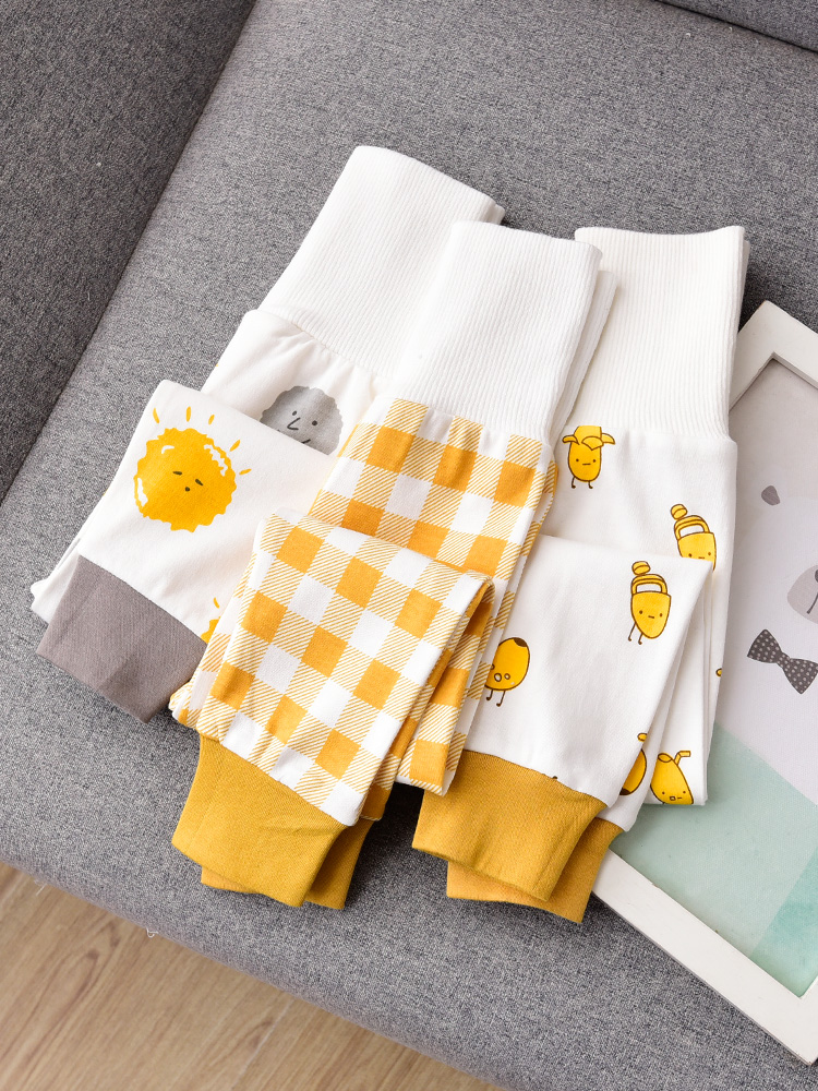 3条装男女童纯棉秋裤宝宝高腰护肚裤保暖裤小童线裤可开裆春秋款