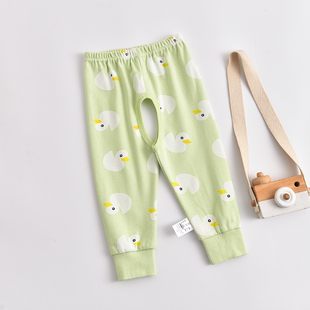 ベビーピュアコットンクロッチレスパンツ、ベビーパジャマ、1歳児用スプリットレギンス、春夏カテゴリーAインナーウェア、ぴったりフィットロングジョン