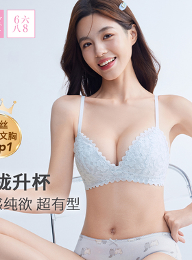 6IXTY8IGHT 小胸聚拢显大内衣性感纯欲蕾丝女无钢圈文胸罩防下垂