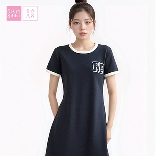 撞色元 6IXTY8IGHT 68女裝 夏女運動風時尚 T恤連衣裙DS11548 素短袖